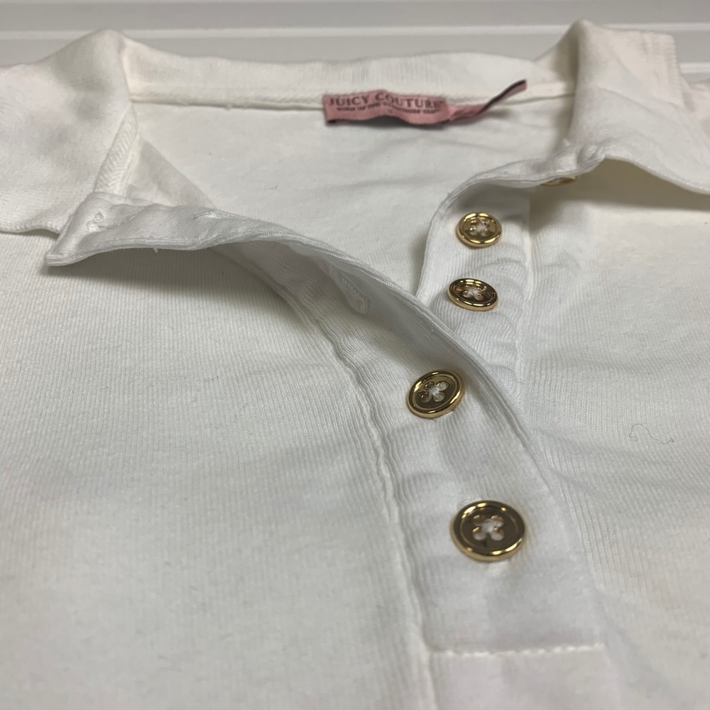 Juicy Couture Golf Polo w Gold Buttons